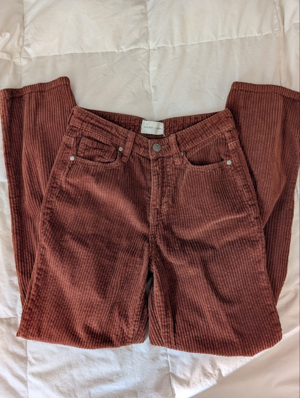 Gilded Intent 90s Straight Burnt Orange Rust Corduroy Pants Granola Girl  23